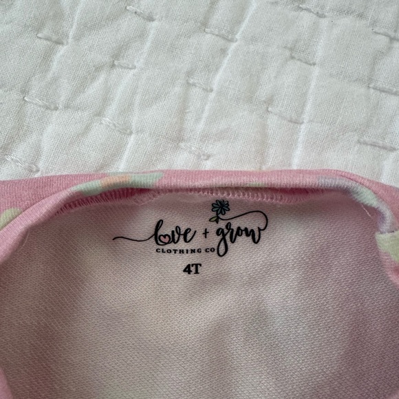 Love and Grow Pink Floral Matching Set 4T - Picture 3 of 7